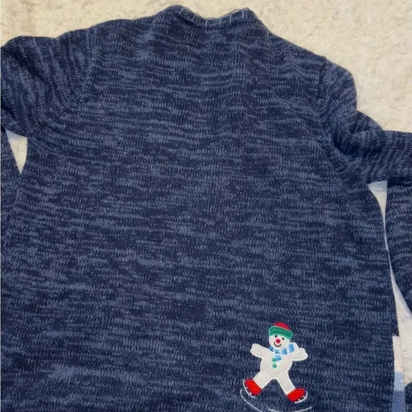 Womens White Stag Vintage Ugly Christmas Sweater / Cardigan Snowmen Medium - Picture 4 of 4